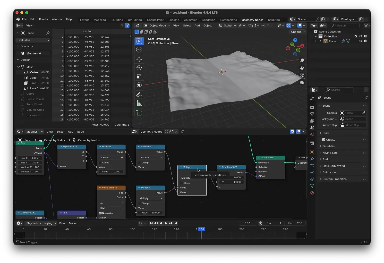 Math nodes with Multiply and Combine XYZ
