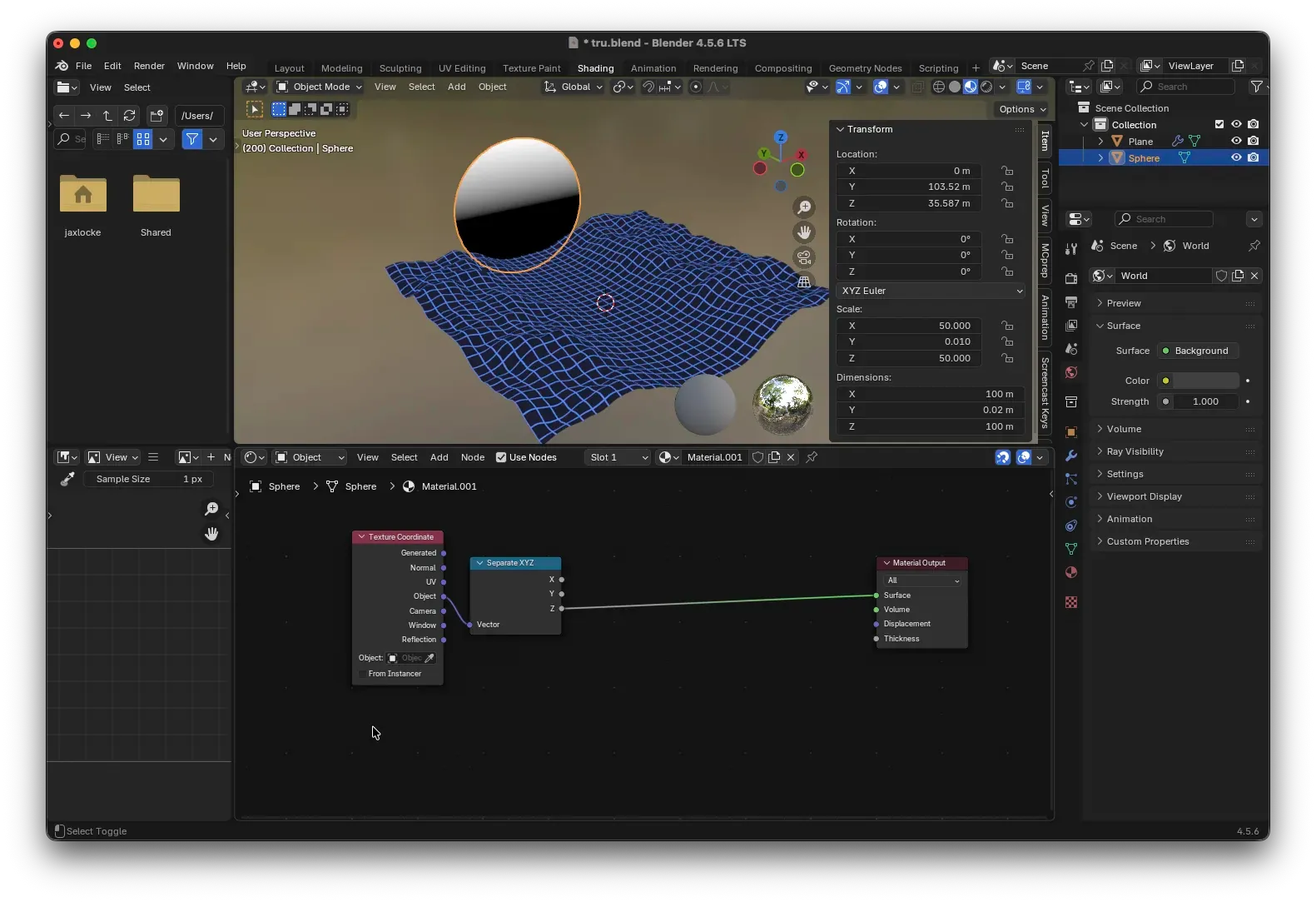 Texture Coordinate node