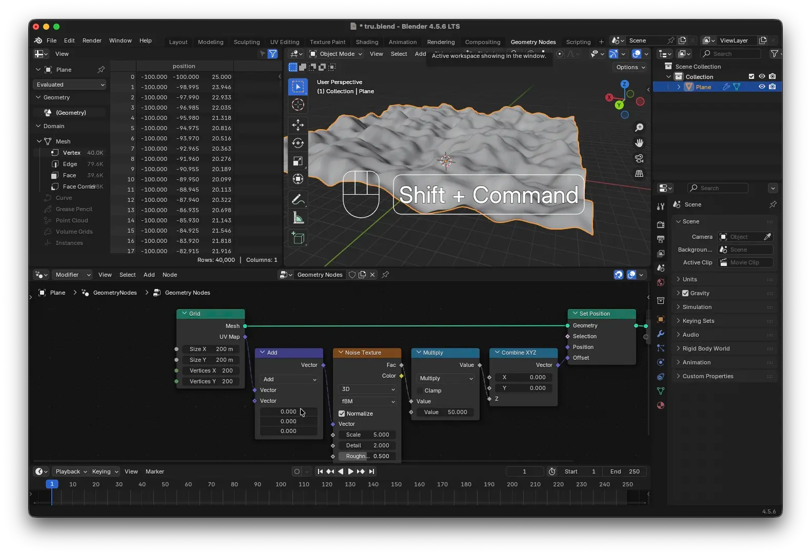Vector Math node with Grid UV Map and Noise Texture