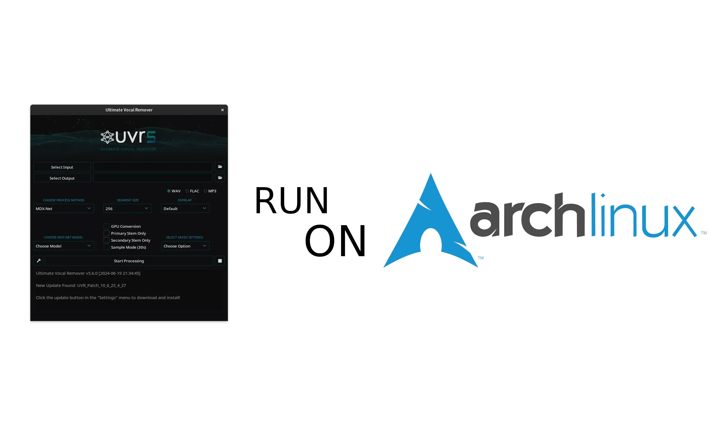在ArchLinux上安装 Ultimate Vocal Remover 5